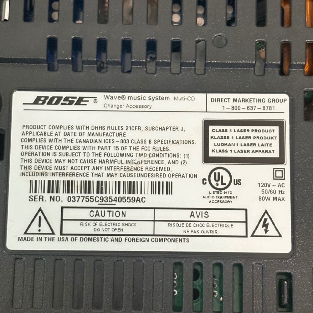 FOR PARTS AS IS Bose Wave Music System Multi-CD Changer Accessory Graphite Gray - Picture 7 of 7